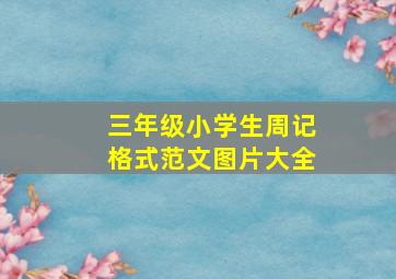 三年级小学生周记格式范文图片大全