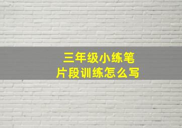 三年级小练笔片段训练怎么写