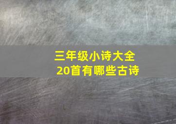 三年级小诗大全20首有哪些古诗