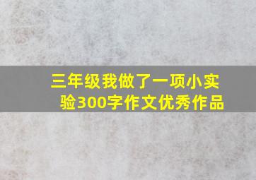 三年级我做了一项小实验300字作文优秀作品