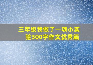 三年级我做了一项小实验300字作文优秀篇