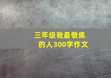 三年级我最敬佩的人300字作文