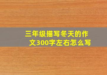 三年级描写冬天的作文300字左右怎么写