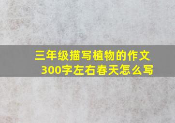 三年级描写植物的作文300字左右春天怎么写