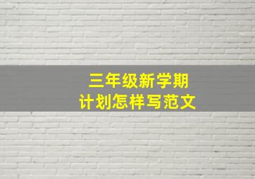 三年级新学期计划怎样写范文