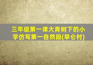 三年级第一课大青树下的小学仿写第一自然段(早仑村)