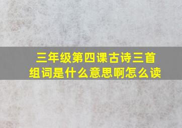 三年级第四课古诗三首组词是什么意思啊怎么读