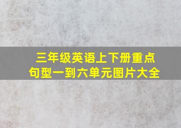 三年级英语上下册重点句型一到六单元图片大全