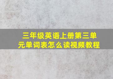 三年级英语上册第三单元单词表怎么读视频教程