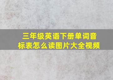 三年级英语下册单词音标表怎么读图片大全视频