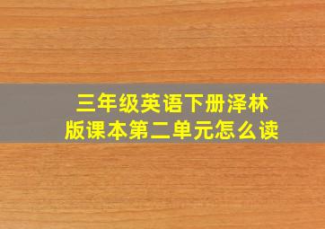 三年级英语下册泽林版课本第二单元怎么读