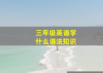 三年级英语学什么语法知识