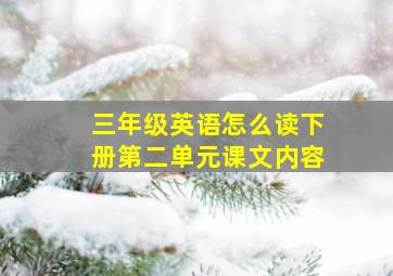 三年级英语怎么读下册第二单元课文内容