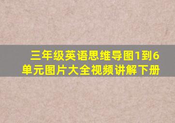 三年级英语思维导图1到6单元图片大全视频讲解下册