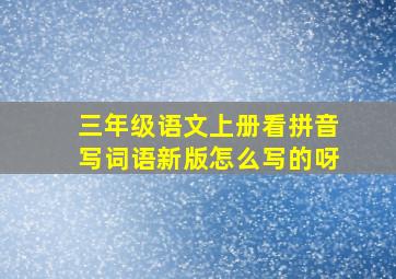 三年级语文上册看拼音写词语新版怎么写的呀