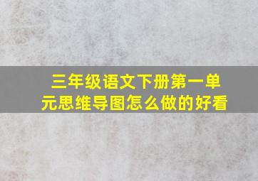 三年级语文下册第一单元思维导图怎么做的好看