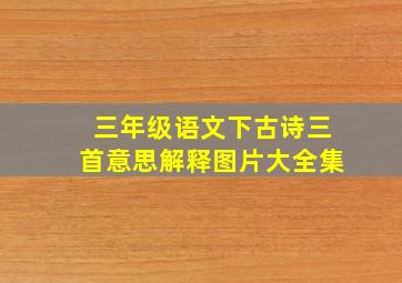 三年级语文下古诗三首意思解释图片大全集