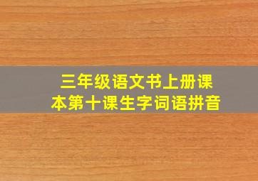 三年级语文书上册课本第十课生字词语拼音