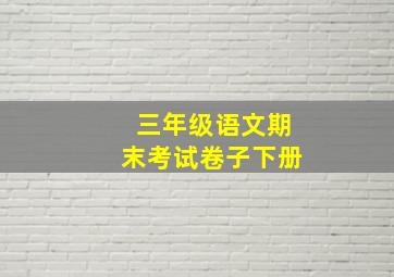 三年级语文期末考试卷子下册