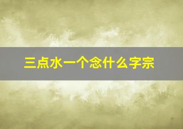 三点水一个念什么字宗