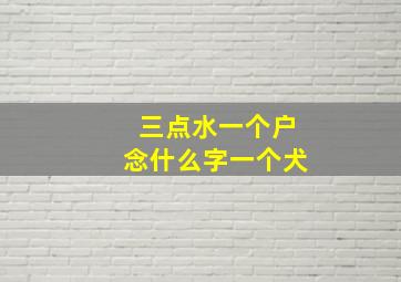 三点水一个户念什么字一个犬