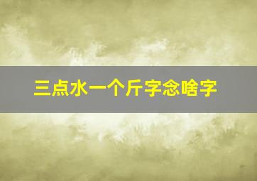 三点水一个斤字念啥字