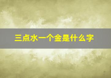 三点水一个金是什么字