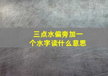 三点水偏旁加一个水字读什么意思