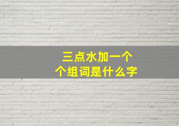 三点水加一个个组词是什么字