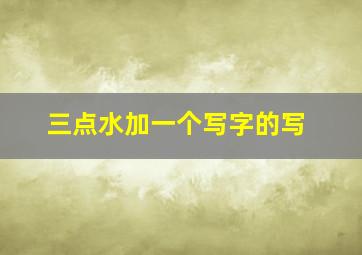 三点水加一个写字的写