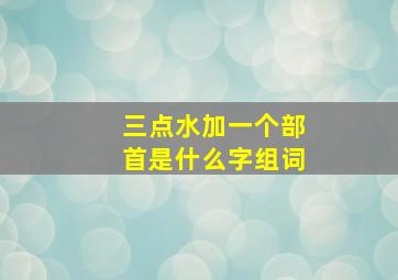 三点水加一个部首是什么字组词