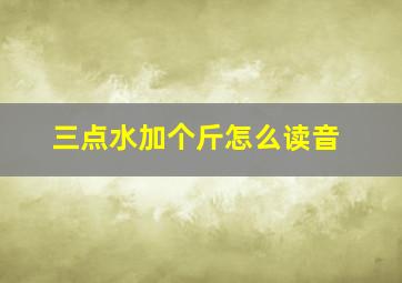 三点水加个斤怎么读音