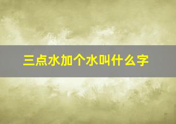 三点水加个水叫什么字