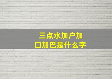 三点水加户加口加巴是什么字