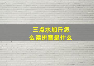 三点水加斤怎么读拼音是什么