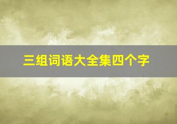 三组词语大全集四个字