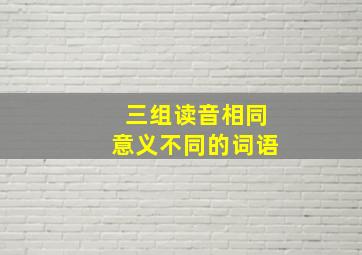 三组读音相同意义不同的词语