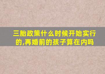 三胎政策什么时候开始实行的,再婚前的孩子算在内吗