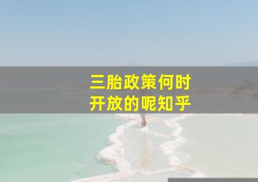 三胎政策何时开放的呢知乎