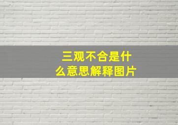 三观不合是什么意思解释图片