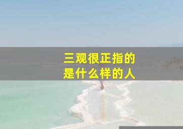 三观很正指的是什么样的人