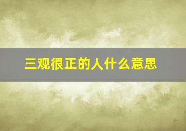 三观很正的人什么意思