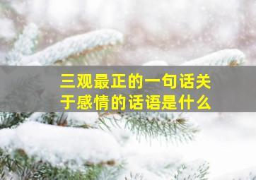 三观最正的一句话关于感情的话语是什么