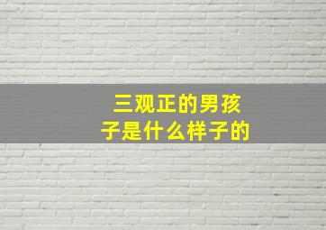 三观正的男孩子是什么样子的