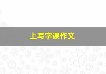 上写字课作文