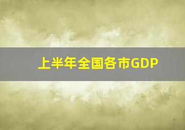 上半年全国各市GDP