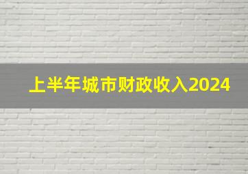 上半年城市财政收入2024