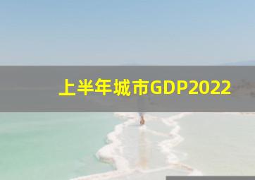 上半年城市GDP2022