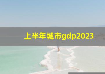 上半年城市gdp2023