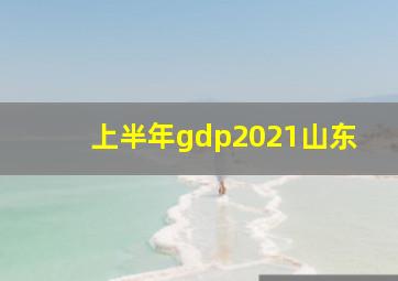 上半年gdp2021山东